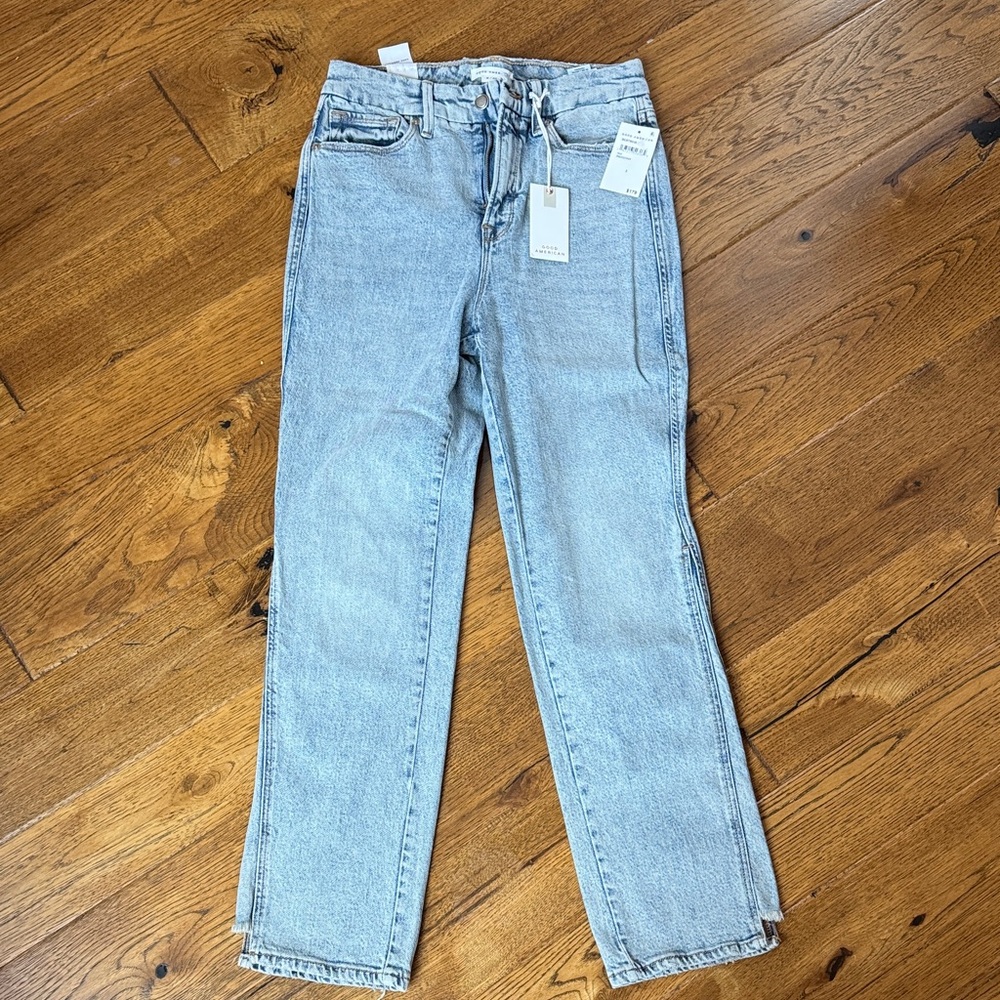 Good American Light Blue Straight Leg Jeans